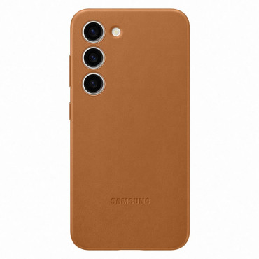 Prípadové puzdro s prírodnou kožou Samsung Galaxy S23 Kožený Cover Cover