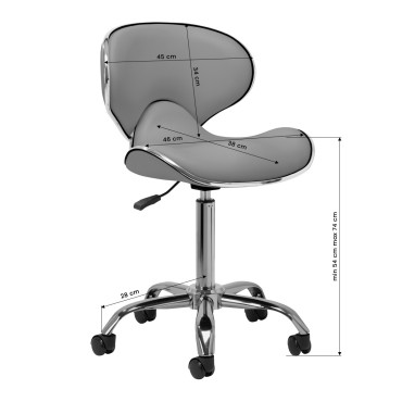 Gabbiano q-4599 grå kosmetisk pall — sidosida
