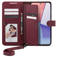 Θήκη με πορτοφόλι και τσέπη για το Galaxy S23 + Wallet S Plus Burgundy