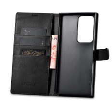 Case Leather Cover Wallet for Samsung Galaxy S23 Ultra Wallet Case Black