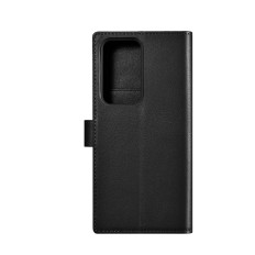 Case läder lock plånbok för Samsung Galaxy S23 Ultra plånbok fodral svart