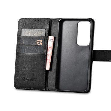 Funda de cuero Caja de la cartera para Samsung Galaxy S23 + Caja de la cartera Negro