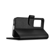 Portefeuille de boîtier en cuir pour Samsung Galaxy S23 + Portefeuille Noir