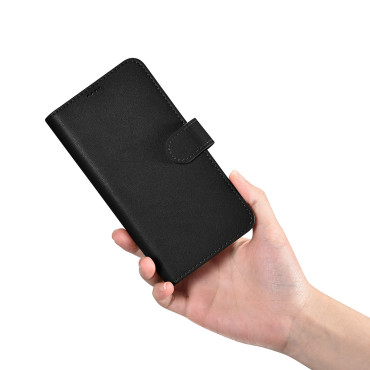 Caso de capa de couro para Samsung Galaxy S23 carteira caso preto