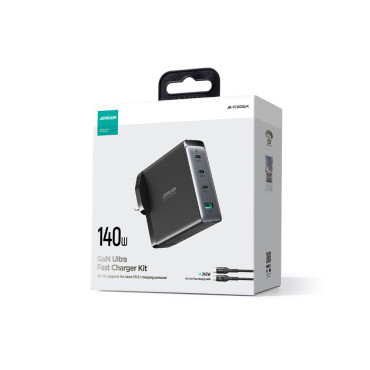 GAN RÁPIDO 140W 3X USB-C USB-A Carregador de Rede + Cabo USB-C 240W 1.2m Preto