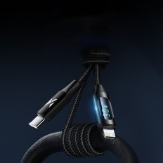 Kabel til iPhone USB-C iPhone - Lyn med LED-skærm 36W 2M Sort