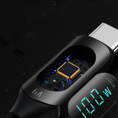 Cavo USB-C via cavo con display a LED PD 100W 1M nero