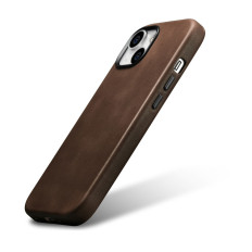 Ādas korpusa vāks iPhone 15 plus eļļas vaska premium ādas magsafe brūna