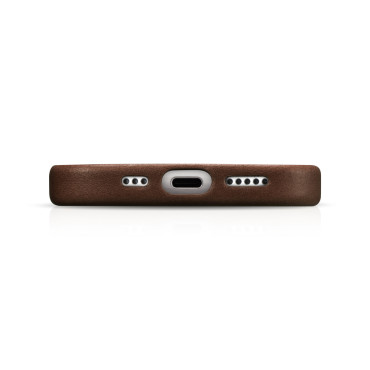 Ādas korpusa vāks iPhone 15 plus eļļas vaska premium ādas magsafe brūna