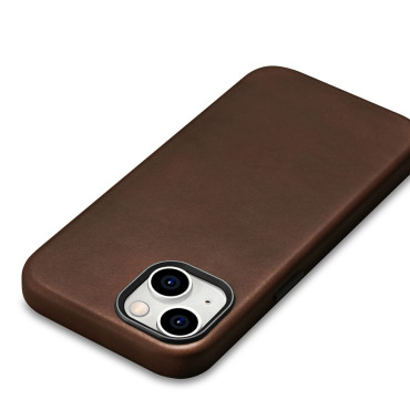 Läderfodral för iPhone 15 Plus Oljevax Premium Leather Magsafe Brown