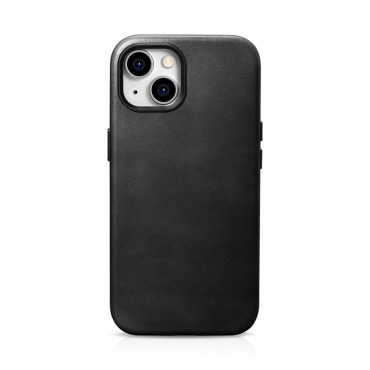 Cubierta de cuero para iPhone 15 Plus Cera de aceite de cera Premium Magsafe Black