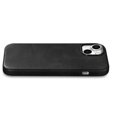 Ādas korpusa vāks iPhone 15 Plus eļļas vaska premium ādas Magsafe Black