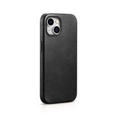 Ādas korpusa vāks iPhone 15 Plus eļļas vaska premium ādas Magsafe Black