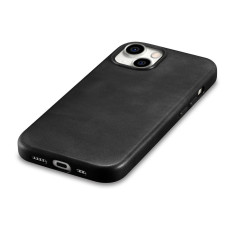 Ādas korpusa vāks iPhone 15 Plus eļļas vaska premium ādas Magsafe Black