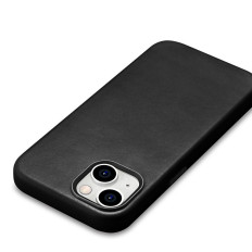 Ādas korpusa vāks iPhone 15 Plus eļļas vaska premium ādas Magsafe Black