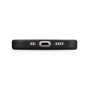 Ādas korpusa vāks iPhone 15 Plus eļļas vaska premium ādas Magsafe Black