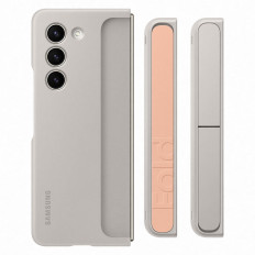 Silikone pose til Samsung Galaxy med Fold 5 med en beige stativ og bælte