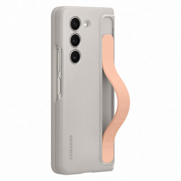 Silikone pose til Samsung Galaxy med Fold 5 med en beige stativ og bælte