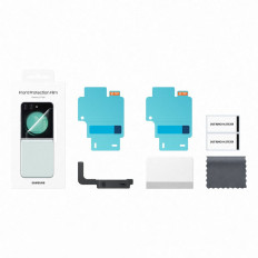 Suojaava folio edessä Samsung Galaxy -näyttö, jossa on 5 läpinäkyvä