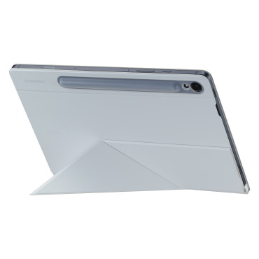 Fall med flik och stativ för Samsung Galaxy Tab S9 Smart Book Cover White