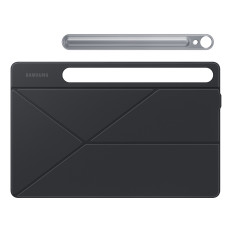Fall med flik och stativ för Samsung Galaxy Tab S9 Smart Book Cover White