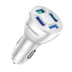 Caricabatteria da auto da 50W 4x USB-A QC Bianco