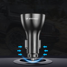 50W 4x USB-A auto nabíječka QC bílá