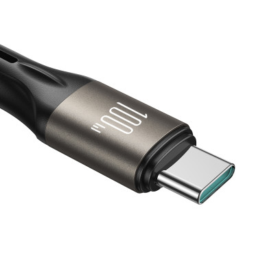 Kabeļu USB-C 100W Light-Speed Series kabelis 1.2m Black