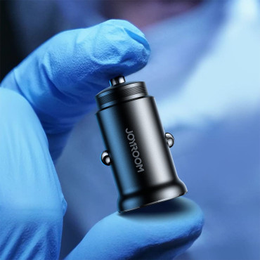 Mini Carregador de Carro 30 W USB-A QC3.0 USB-C PD Preto