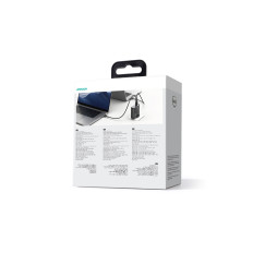 Carregador de rede GAN 140W. Plugue inglês UK 3x USB-C USB-A + USB-C Cable 1.2m