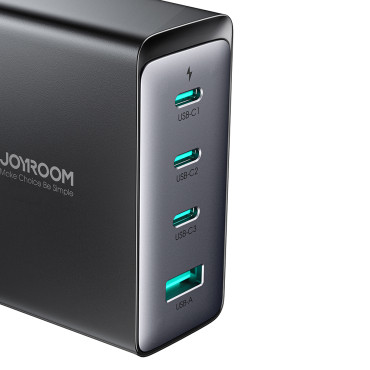 Carregador de rede GAN 140W. Plugue inglês UK 3x USB-C USB-A + USB-C Cable 1.2m