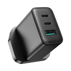 CARGADOR DE RED RÁPIDA 2X USB-C USB-A 32W INGLÉS CLUP UK 32W BLACK