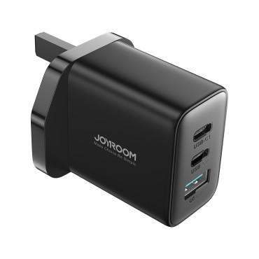 Carregador de rede rápido 2x USB-C USB-A 32W Plugue inglês UK 32W Preto