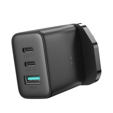 Rýchla sieťová nabíjačka 2x USB-C USB-A 32W Anglický plug UK 32W Black