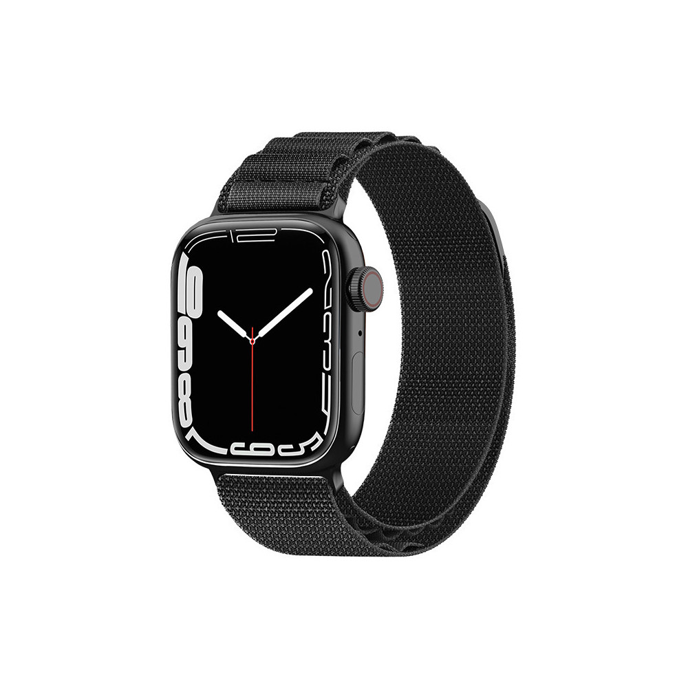 Bälte med stål alpin spänne till Apple Titta på 42/44/45 / 49mm svart