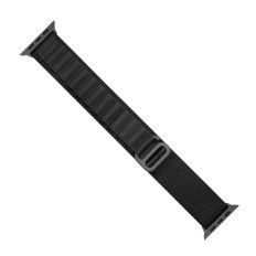 Bälte med stål alpin spänne till Apple Titta på 42/44/45 / 49mm svart