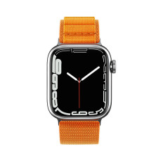 Gürtel mit alpiner Schnalle aus Stahl bis Apple Uhr 42/44/45/49 mm Orange