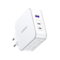 Gan Nexode USB-A 2x USB-C 140W Nätverksladdare + USB-C-kabel 1.5m Vit