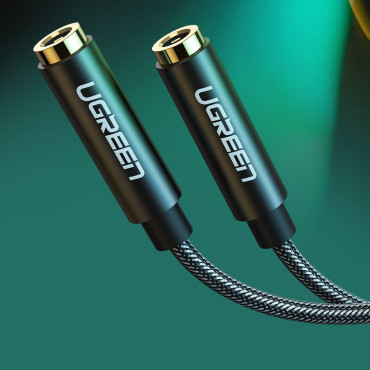 Audio Minijack Izplatītājs kabelis 3,5 mm - 2x Minijack 3.5mm 21cm melns