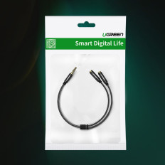 Audio Minijack Izplatītājs kabelis 3,5 mm - 2x Minijack 3.5mm 21cm melns