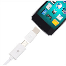 Adattatore Adapter Plug con micro USB su USB-C Bianco
