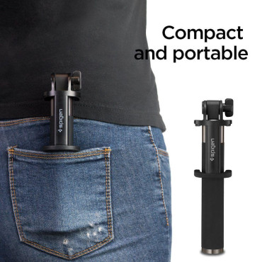 Högkvalitativ teleskopisk stick selfie stick 18-77cm svart