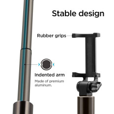 Högkvalitativ teleskopisk stick selfie stick 18-77cm svart
