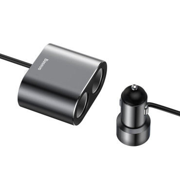 Bil cigarettändare distributör 2x USB 3.1A 17W svart laddare