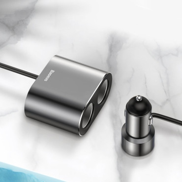 Distribuidor de encendedor de cigarrillos de coche 2x USB 3.1A 17W cargador negro