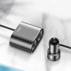 Auto cigarešu šķiltavas izplatītājs 2x USB 3.1A 17W Black lādētājs