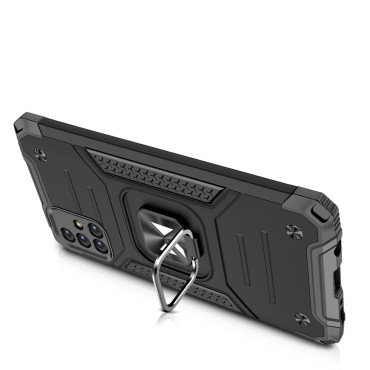 Armored Hybrid Case Case Samsung Galaxy M31S + Magnetisk Ring Handle Armor Silver