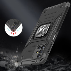 Armored Hybrid Case Case Samsung Galaxy M31S + Magnetisk Ring Handle Armor Silver
