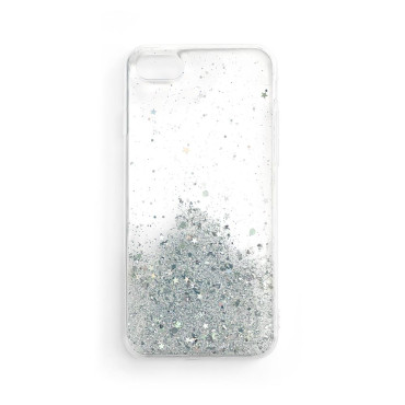 Custodia lucida con broccato Samsung Galaxy A42 5G Star Glitter trasparente