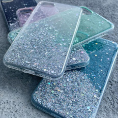 Lesklý prípad puzdro s brokade Samsung Galaxy A42 5G Star Glitter Pink